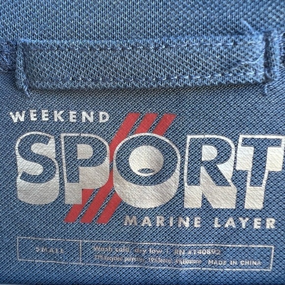 Marine Layer Weekend Sport Air Crew Lightweight T-Shirt Short Sleeve Small Blue - Picture 7 of 7